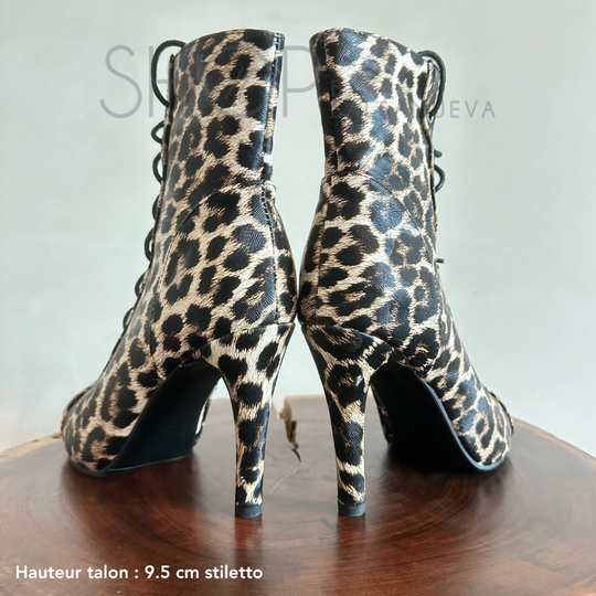 LEOPARD HEELS BOOTS