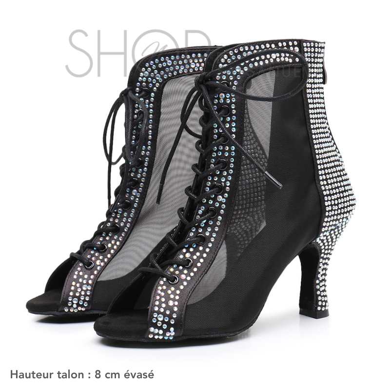 "ELEGANCIA" RHINESTONES HEELS BOOTS