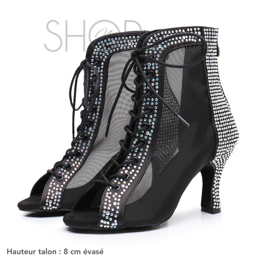 "ELEGANCIA" RHINESTONES HEELS BOOTS