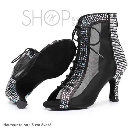 "ELEGANCIA" RHINESTONES HEELS BOOTS