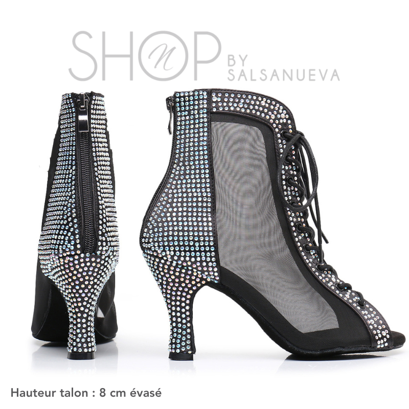 "ELEGANCIA" RHINESTONES HEELS BOOTS