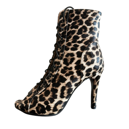 LEOPARD HEELS BOOTS