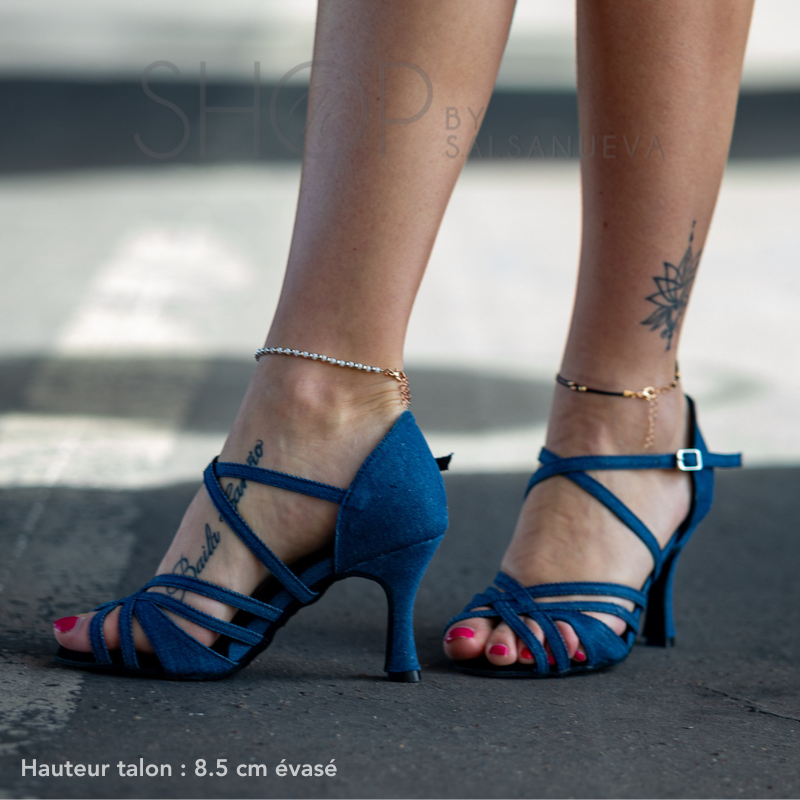 chaussure de danse bleu