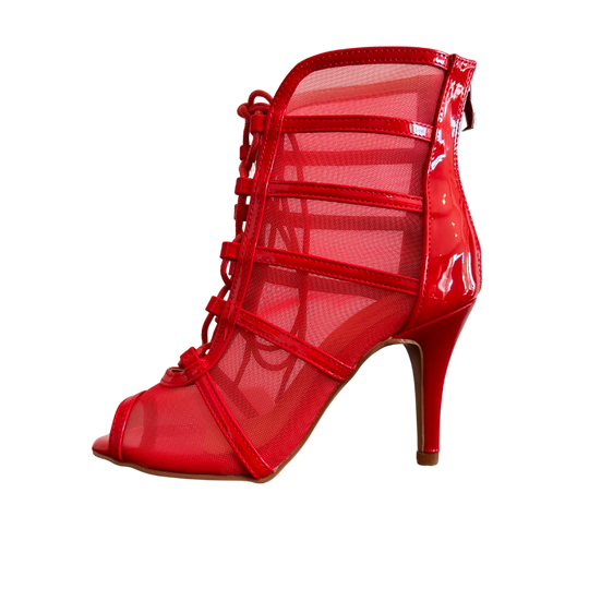 RED TRANSPARENT HEELS SHOES