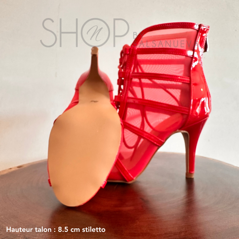 RED TRANSPARENT HEELS SHOES