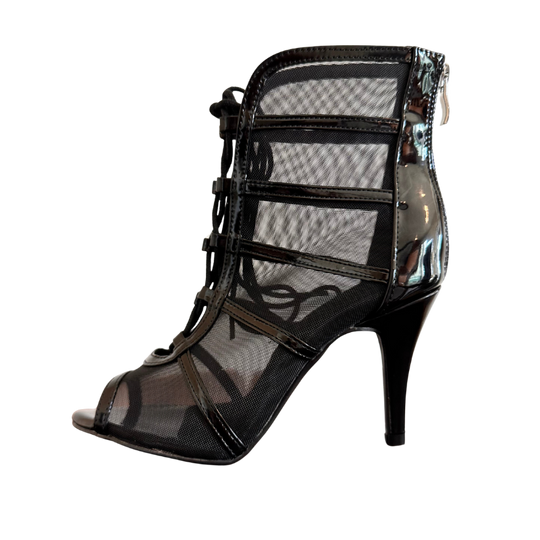 BLACK TRANSPARENT HEELS SHOES