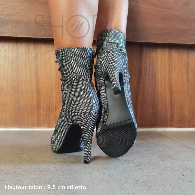 GALAXY RHINESTONE HEELS BOOTS