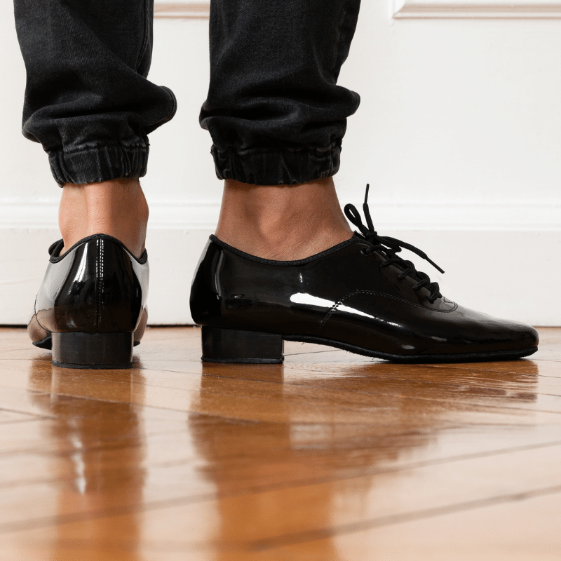 Chaussures danses latines homme noir brillant