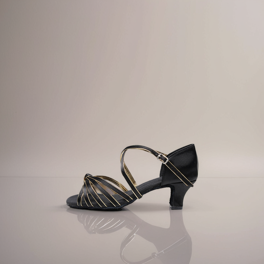 chaussures danse latine dorée