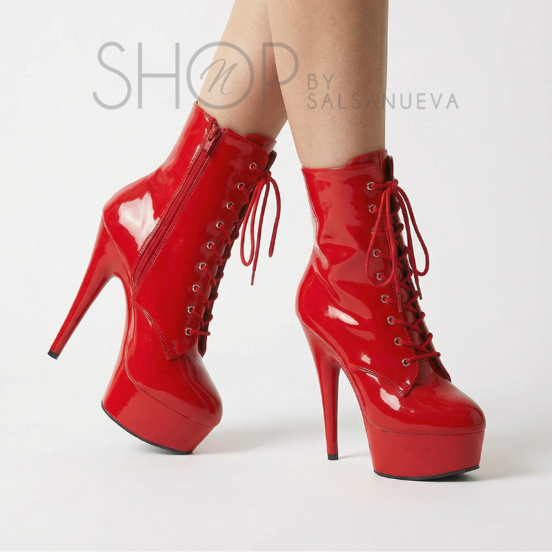 BOTTINES POLE NUEVA CUIR ROUGE