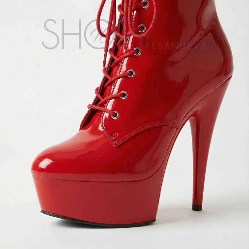 BOTTINES POLE NUEVA CUIR ROUGE