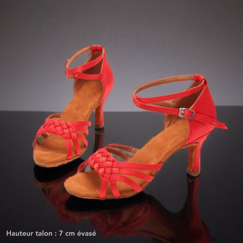 chaussure de danse latine rouge