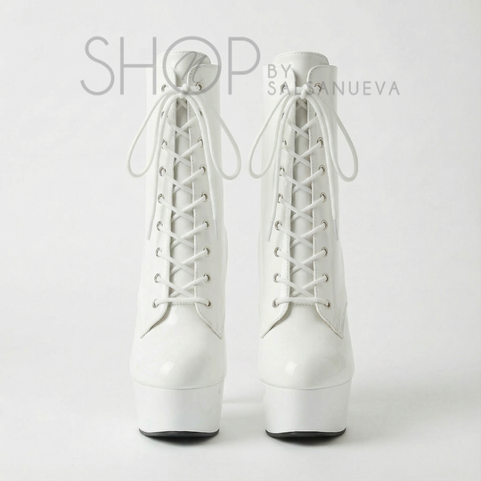 BOTTINES POLE NUEVA CUIR BLANC
