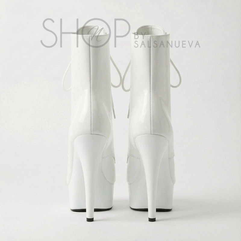 BOTTINES POLE NUEVA CUIR BLANC