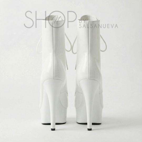 BOTTINES POLE NUEVA CUIR BLANC