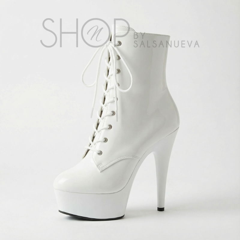 BOTTINES POLE NUEVA CUIR BLANC