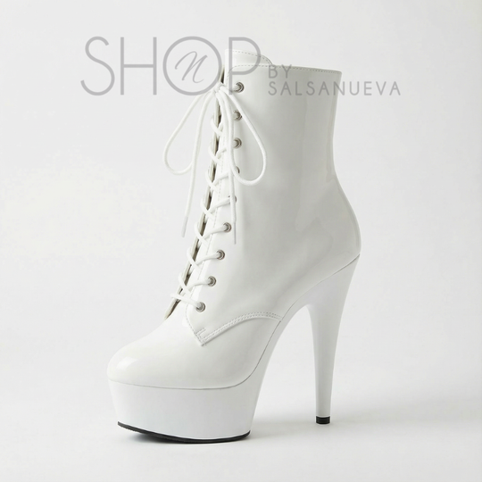 BOTTINES POLE NUEVA CUIR BLANC