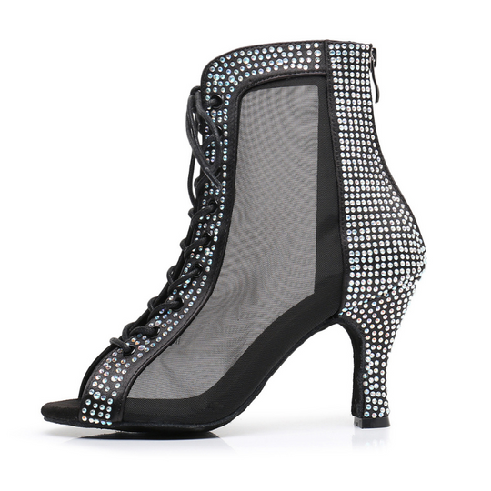 ELEGANCIA" RHINESTONE HEELS BOOTIES