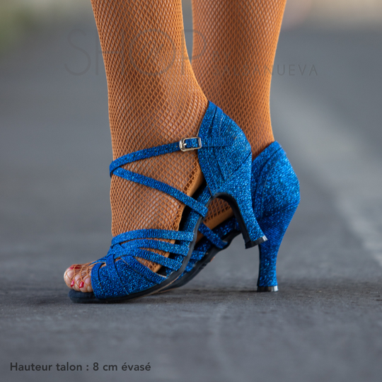 chaussures de danses latines bleu azur