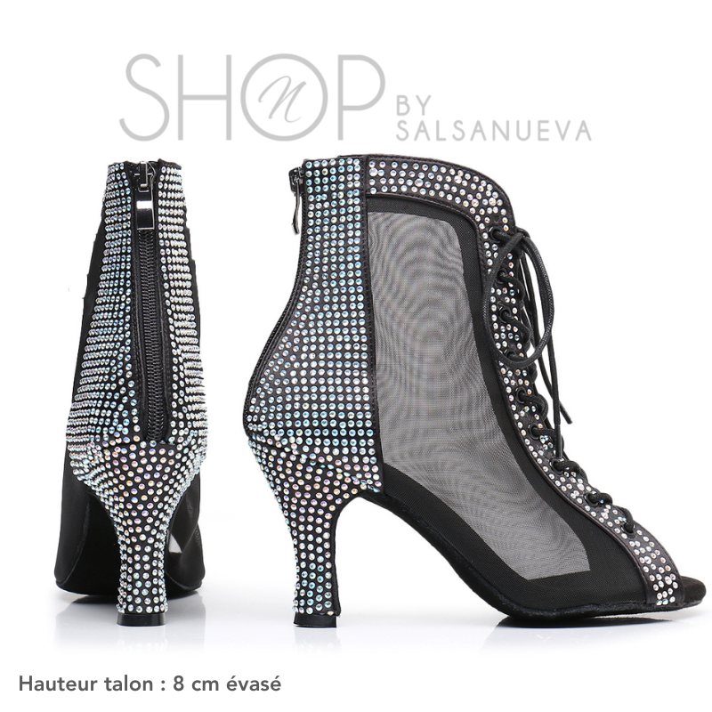 ELEGANCIA" RHINESTONE HEELS BOOTIES