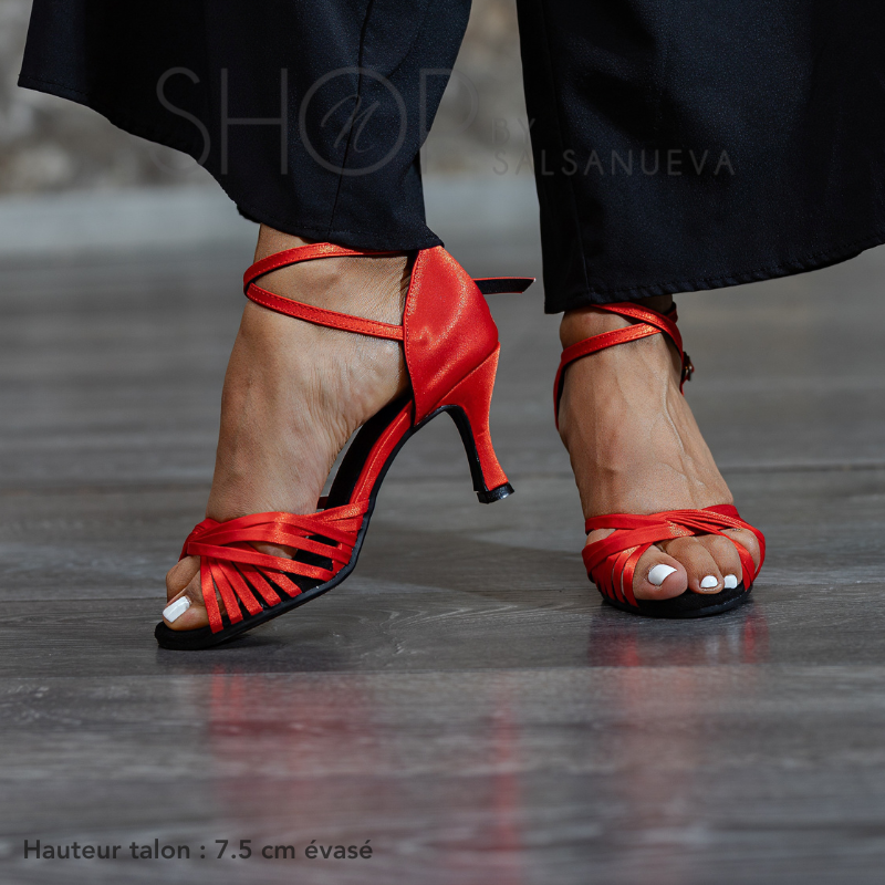 chaussure de bachata rouge