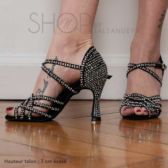 chaussure de danse noir à strass