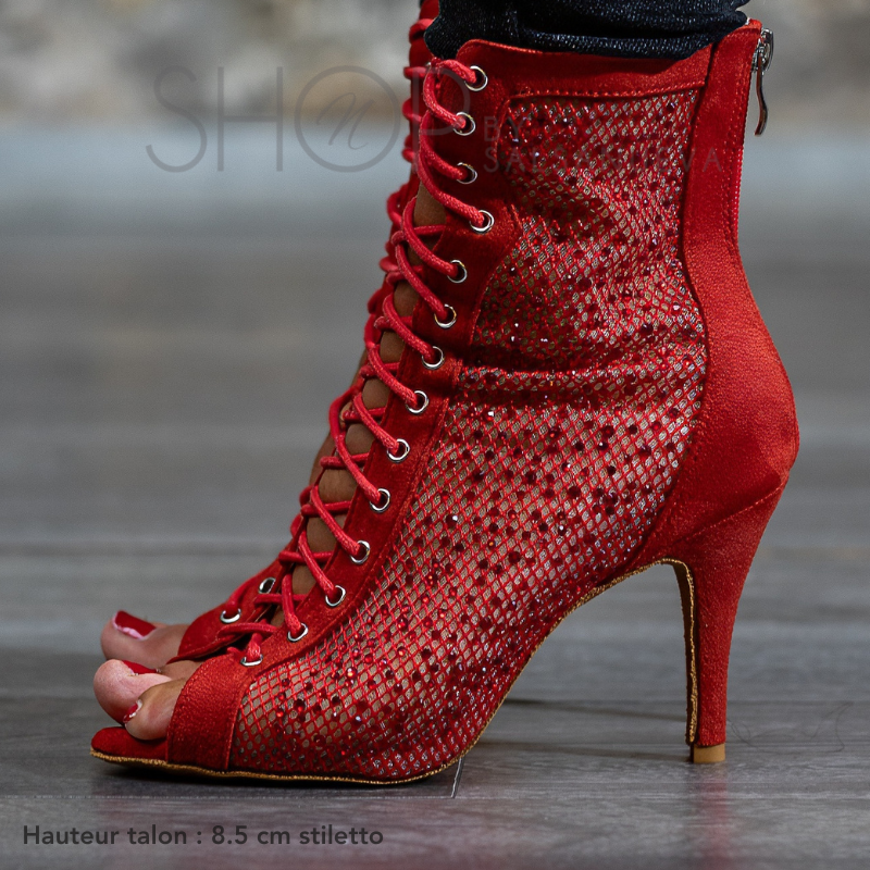 bottines de heels rouge