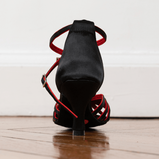 chaussure danses latines noir et rouge