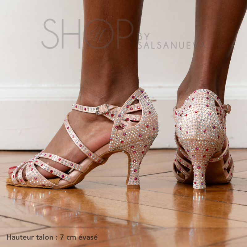 Salsa Mesure Talon Chaussure Chaussures De Danses Latines Strass