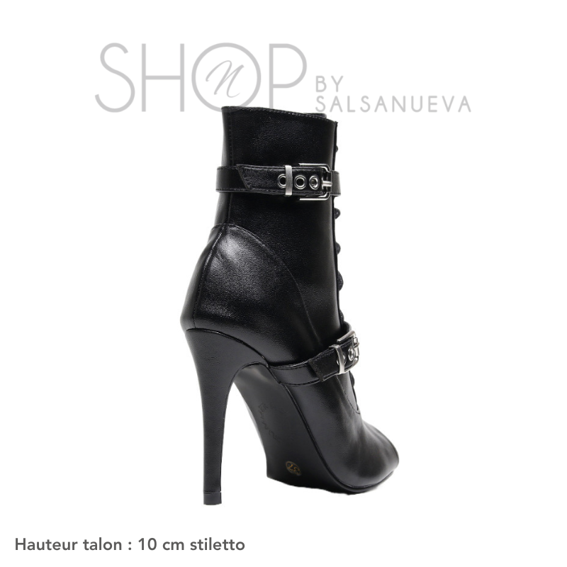 chaussures heels cuir noir