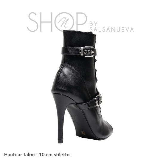 chaussures heels cuir noir