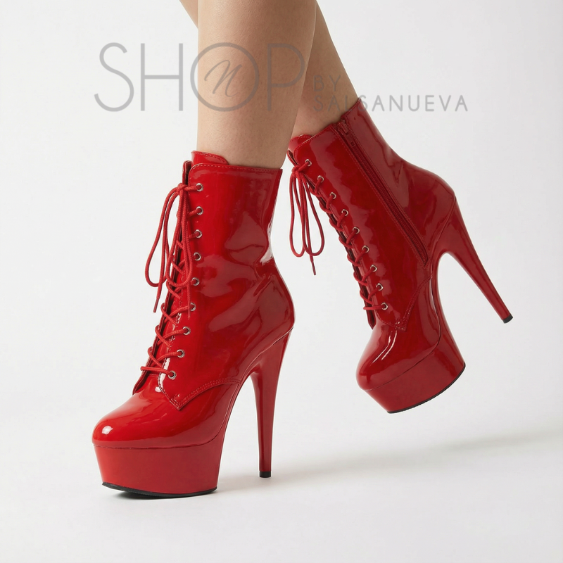 BOTTINES POLE NUEVA CUIR ROUGE