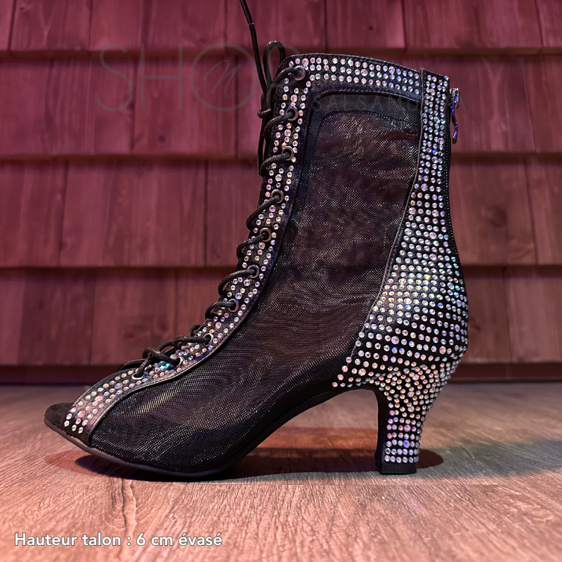 ELEGANCIA" RHINESTONE HEELS BOOTIES